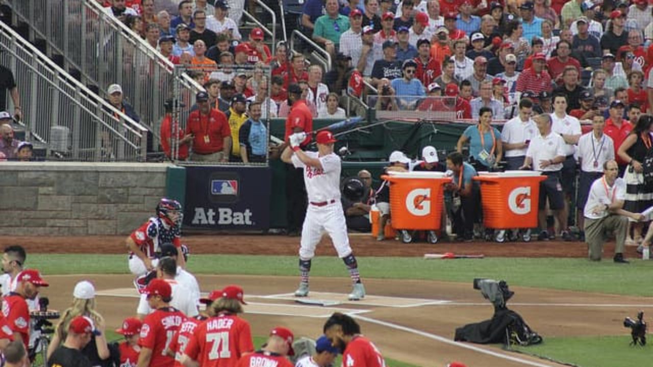 Rhys Hoskins smokes a ball to deep left-center to add a little