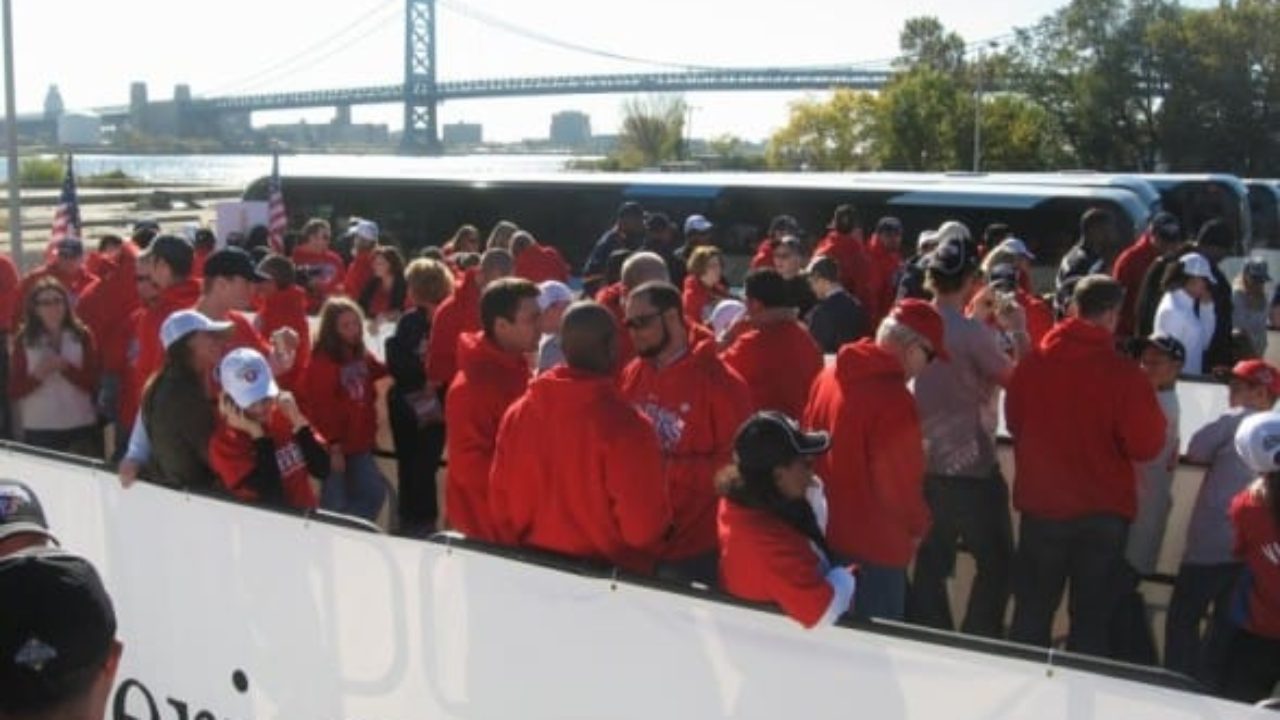 Photos of a Phillies Parade – A Sea of People All in Red