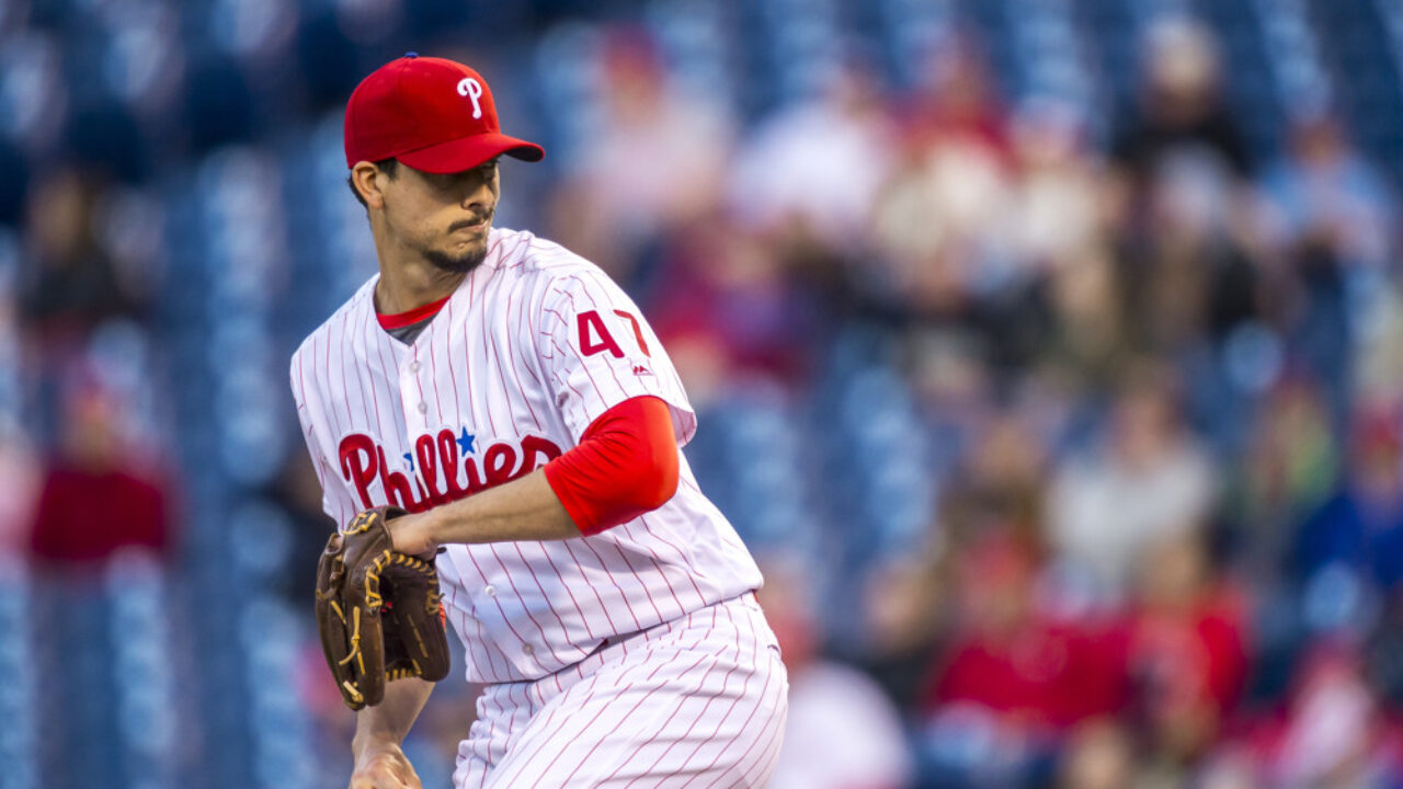 Atlanta, United States. 09th Apr, 2021. Atlanta Braves starting pitcher  Charlie Morton throws in the fourth inning of their Opening Day against the Philadelphia  Phillies at Truist Park in Atlanta on Friday